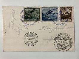 1932, Zeppelin-Karte, Flugpost, KP 785.--