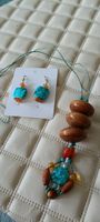 Handmade Turquoise & Amber Style Jewellery Set