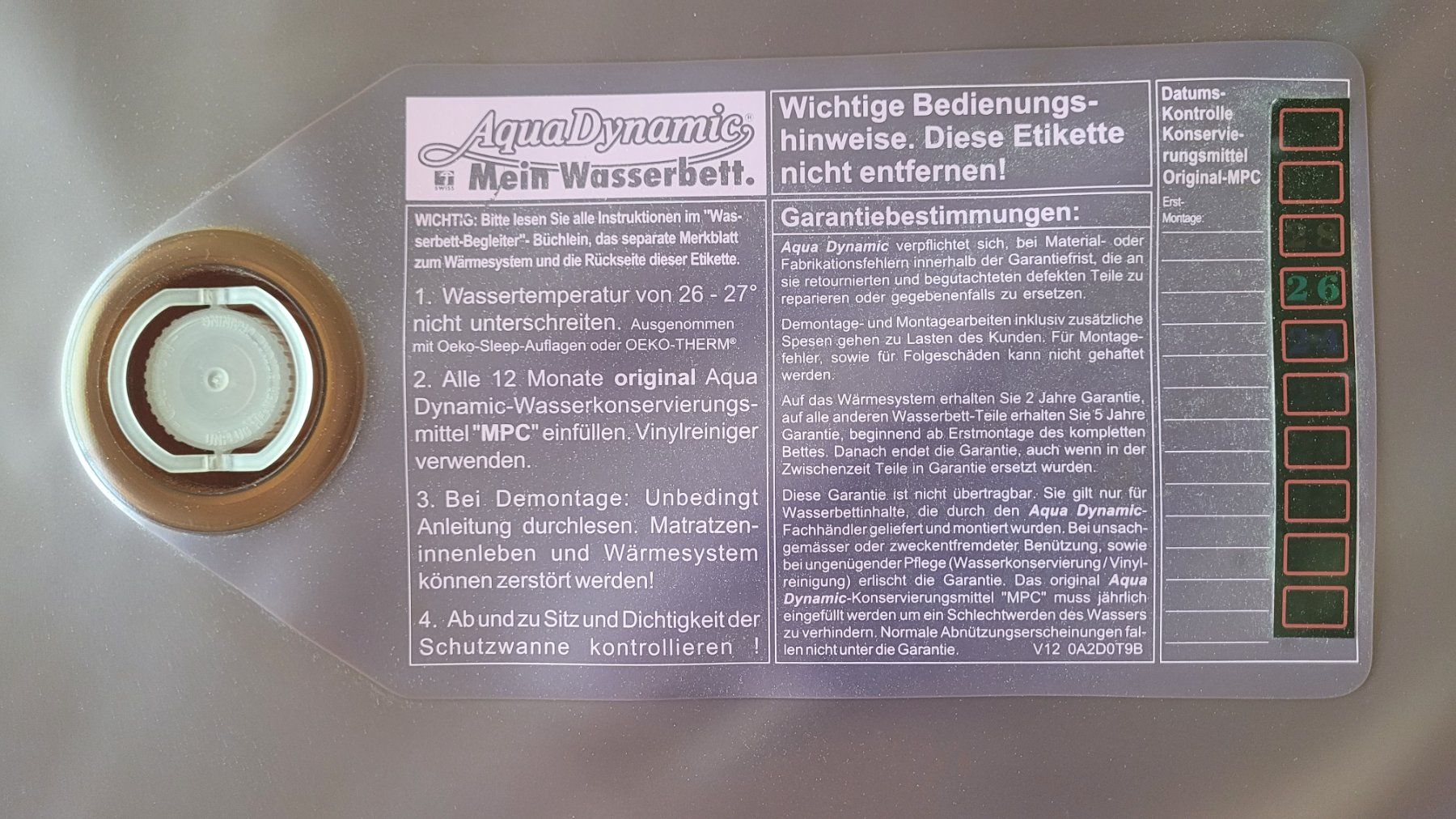 Letti: Wasserbett Aquadynamic inkl. Kopfteil – Usato da Aarwangen venduto da Striezi01 3