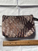 Stylish Woven Cosmetic Bag, Synthetic Leather, 20x14cm