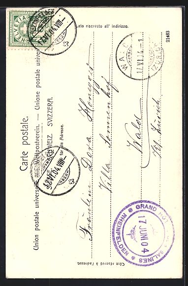 Cartoline postali: Rheinfelden, Strassenpartie mit Hotel Kr – Usato da Berlin venduto da bartko-reher 1