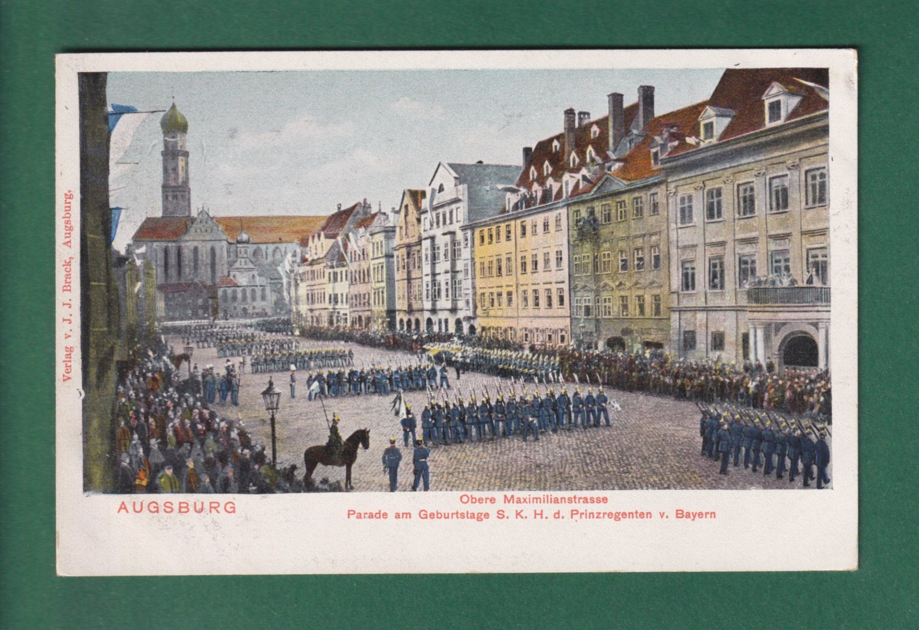 Cartoline postali: AUGSBURG - Obere Maximilianstrasse - Parade – Usato da Pully venduto da nicecards-shop
