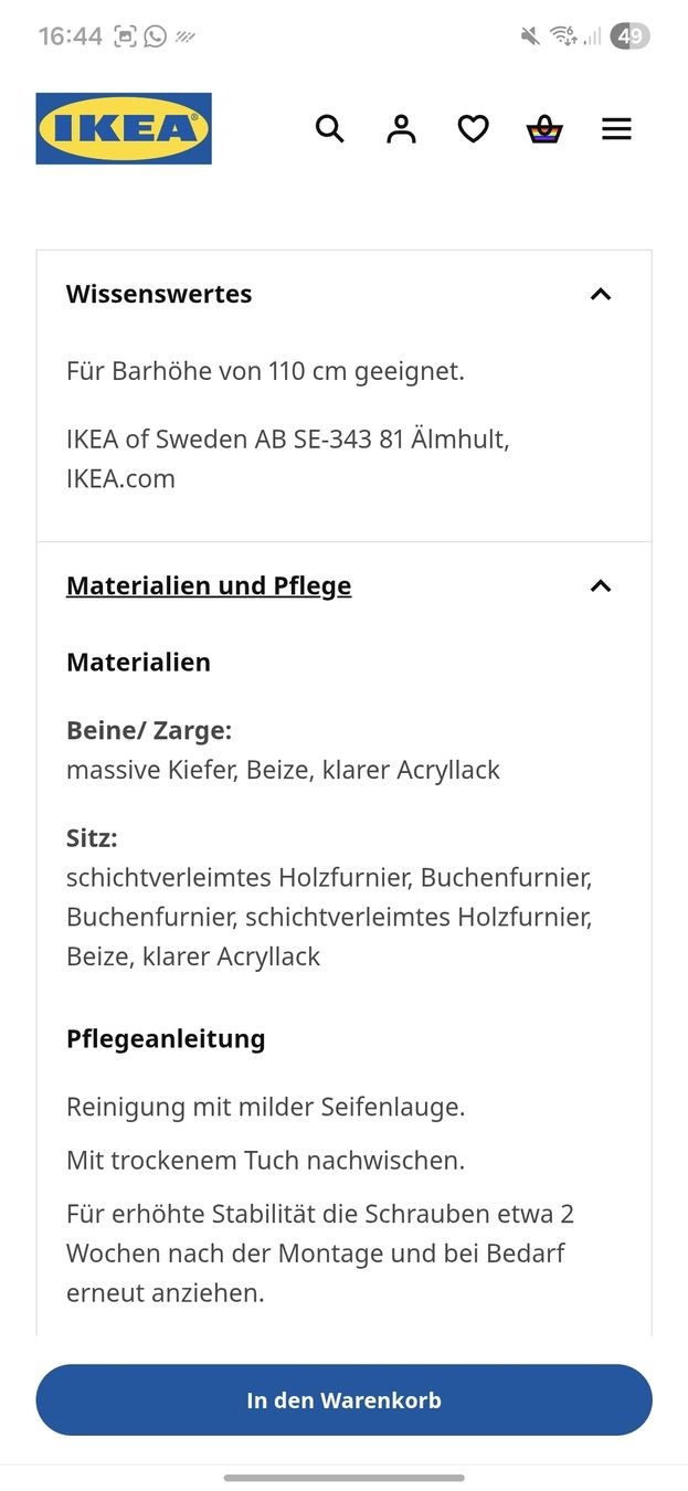 Ikea Sgabelli: 2 IKEA Nordviken Barhocker – Usato da Muri b. Bern venduto da hos_qg29 8
