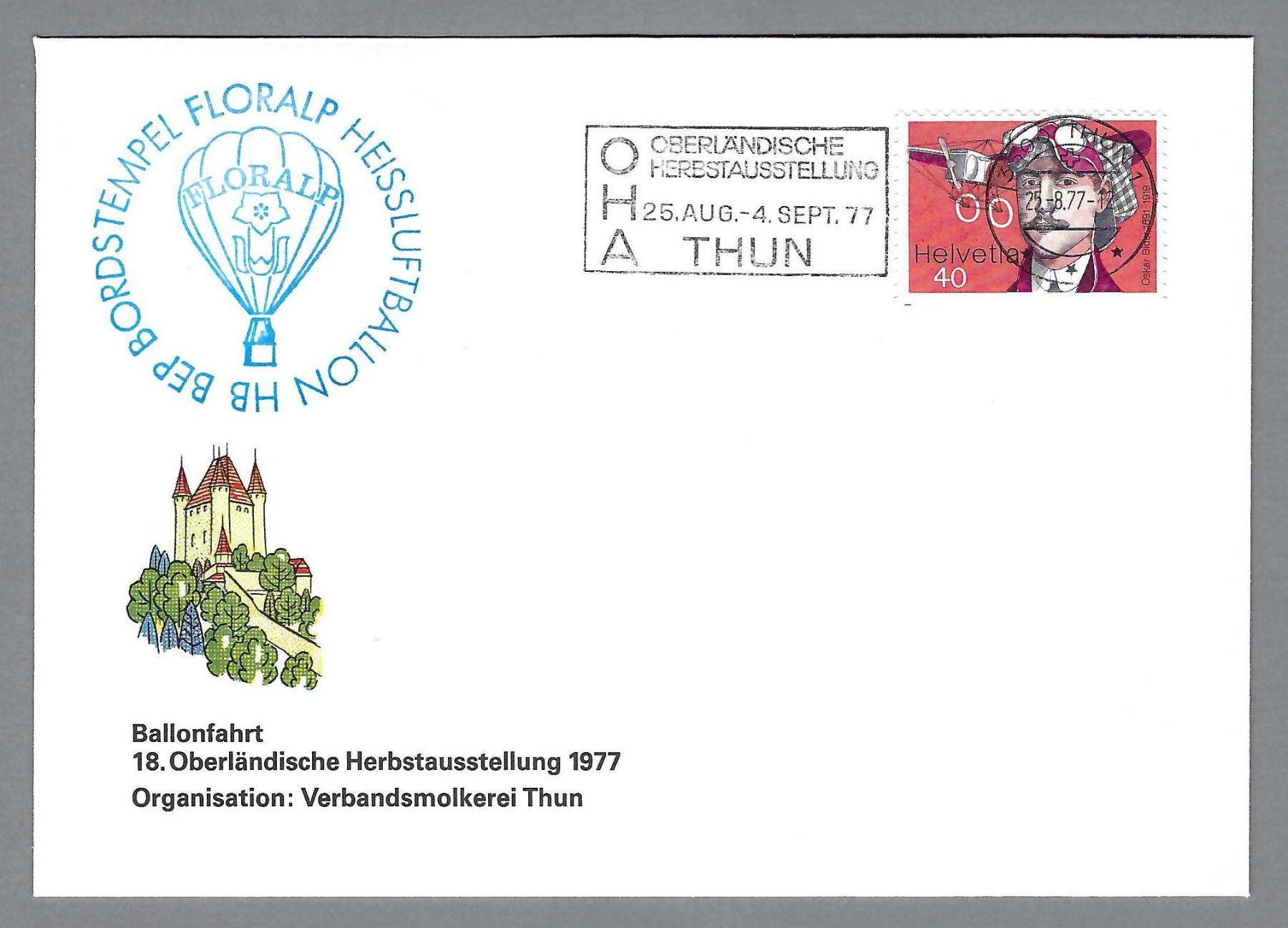 Tous les timbres: 1977, HEISSLUFTBALLON THUN – D'occasion à Pura par ulisse1957