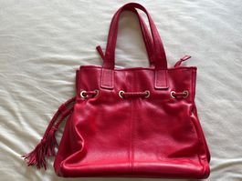Grand sac en cuir rouge
