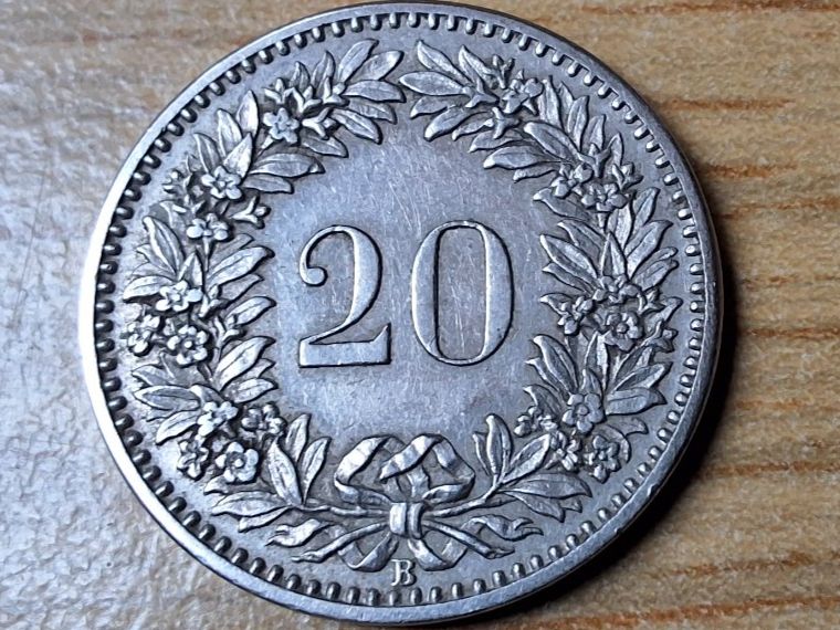 Tutti le monete: 20 Rappen 1906 - sehr schön! – Usato da Münchenstein venduto da purbach1 1