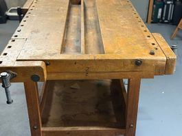 Werkbank Hobelbank massiv Holz mit Schraubstock Gebraucht