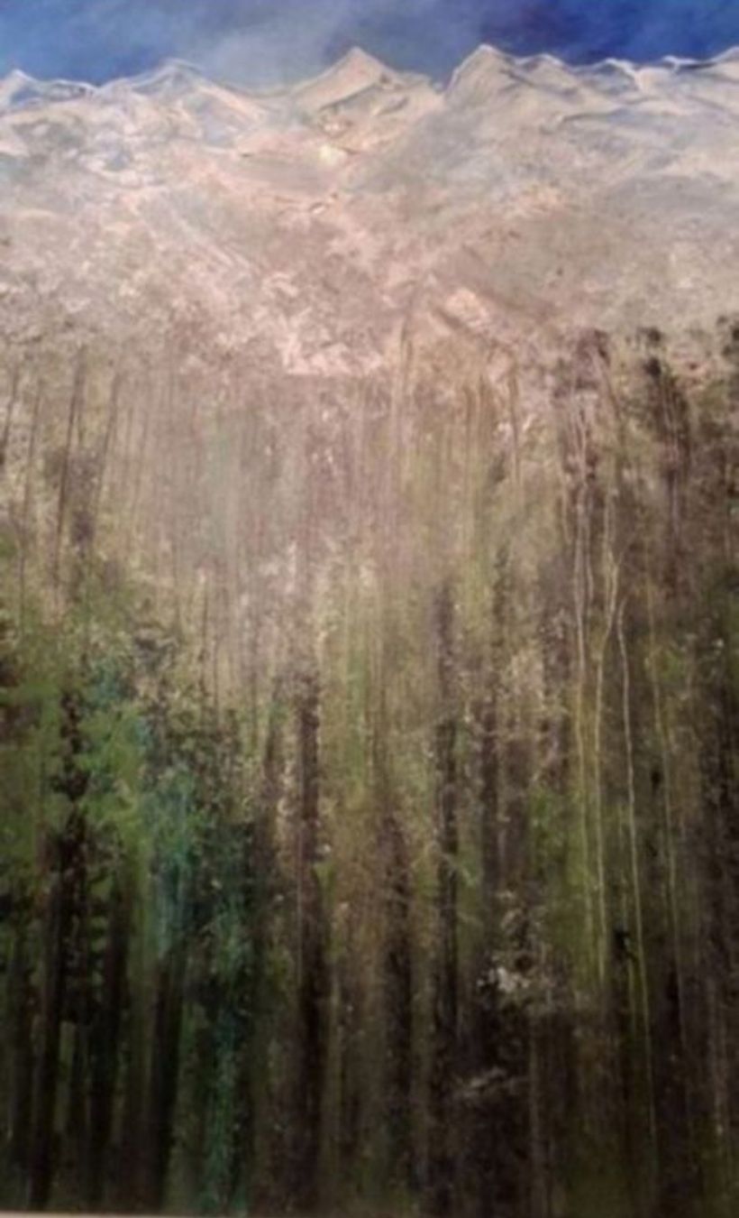 Tableaux: Gemälde" Echo der Berge" handmade 75×58 – Neuf (Voir description) à Riehen par Steinbock1970 6