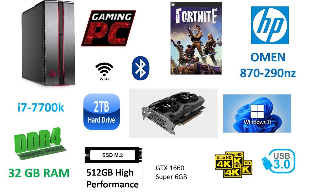 PC HP OMEN 870 32GB 512GB GTX 1660 super i7 2TB (RTX 3060) (Gebraucht ...