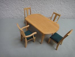 Puppenhauszubehör Esszimmer-Set