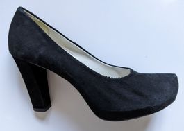 FRANCO RUSSO : Escarpins en cuir velours noir 38