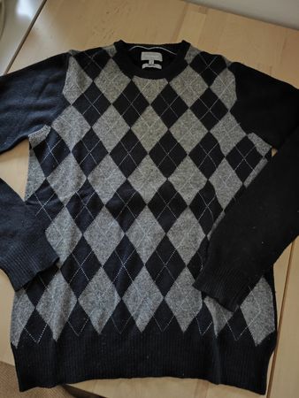 Maglione 100% cachemire, motivo rombi, taglia S