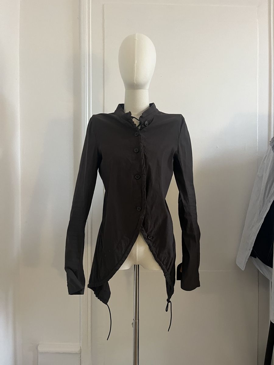 Giacche: Unique Asymmetric Black Cotton Jacket, Size Medium – Usato da Zürich venduto da Melina.A
