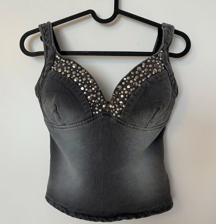 Vintage Y2K Bustier Top mit Nieten Gr. S