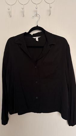 H&M Bluse schwarz langarm Grösse S guter Zustand
