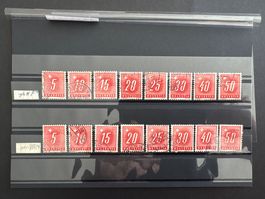 1938 Lot Portomarken Schräge Ziffer Nr. 54y-61y+54z-61z