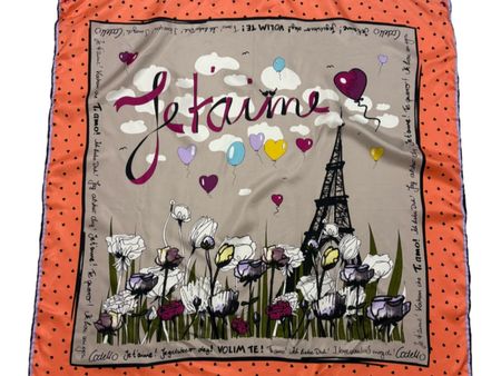 Codello Tuch Paris Love Print, Seide orange beige Foulard