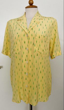 Trust Shirt Company 100% Seidenbluse, Gelb, Gr. 38