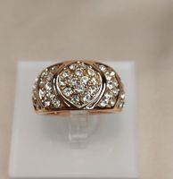 Stilvoller Ring goldfarben mit Kristallen – Gr. 57 (18)