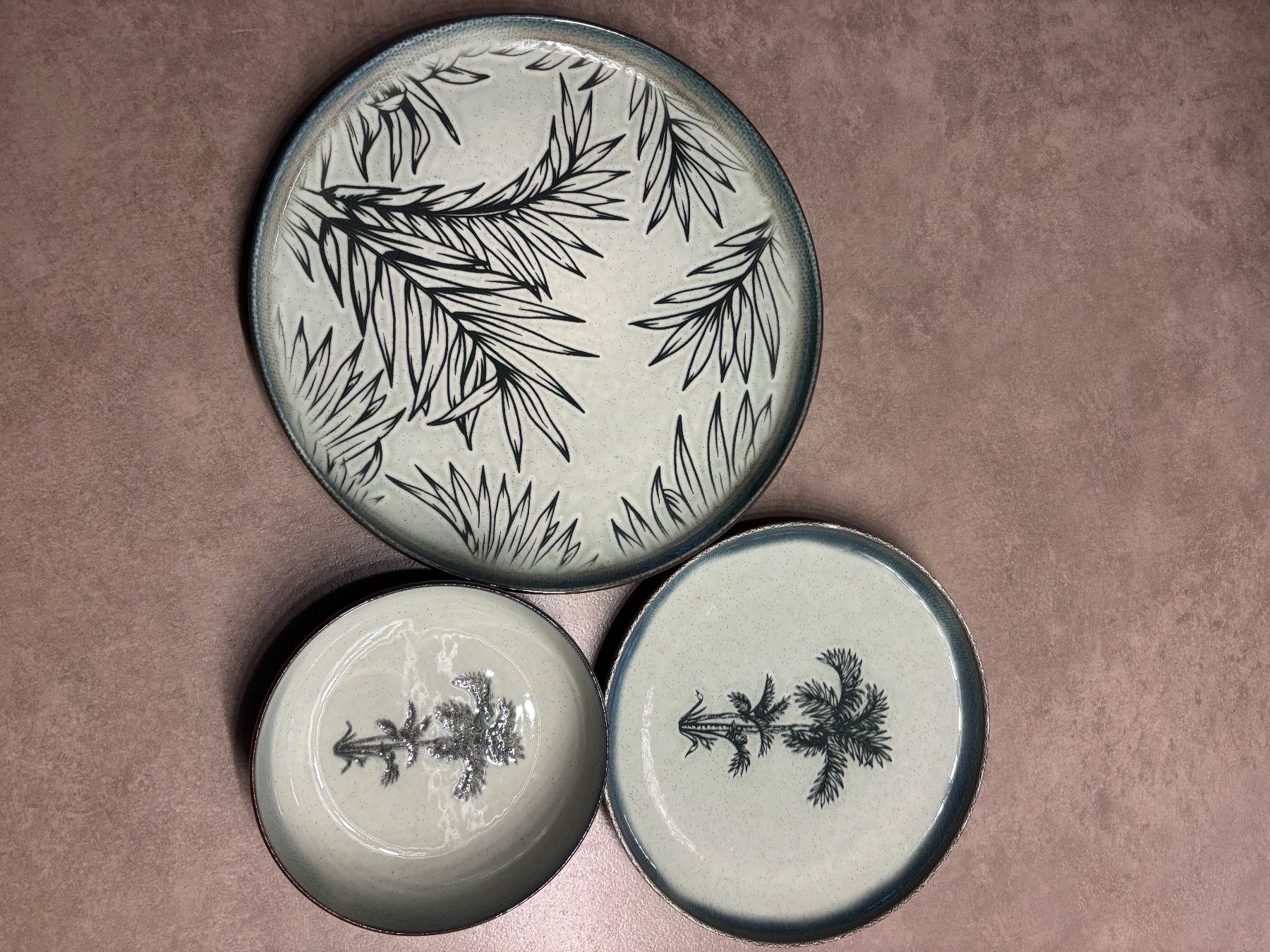 Set di piatti: Tafelsevice 36 Tlg. Palmenmotiv neu – Nuovo e nell'imballaggio originale da Bassersdorf venduto da Ohobby 1