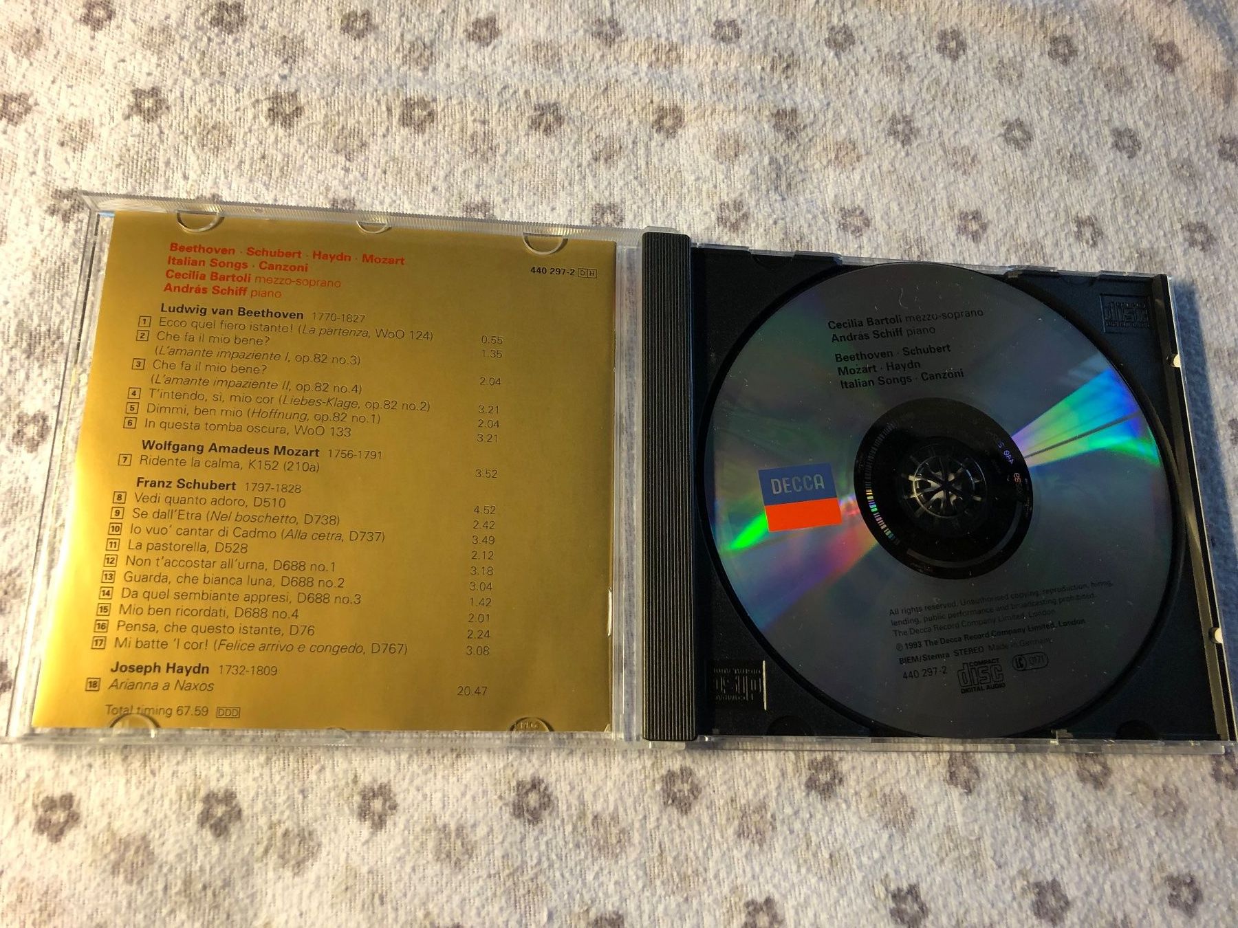 CD: Bartoli/Schiff: Italian Songs CD DECCA – Usato da Schübelbach venduto da Bemafaja 2