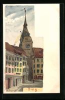 Zug, Strassenpartie mit Blick auf Zeittu
