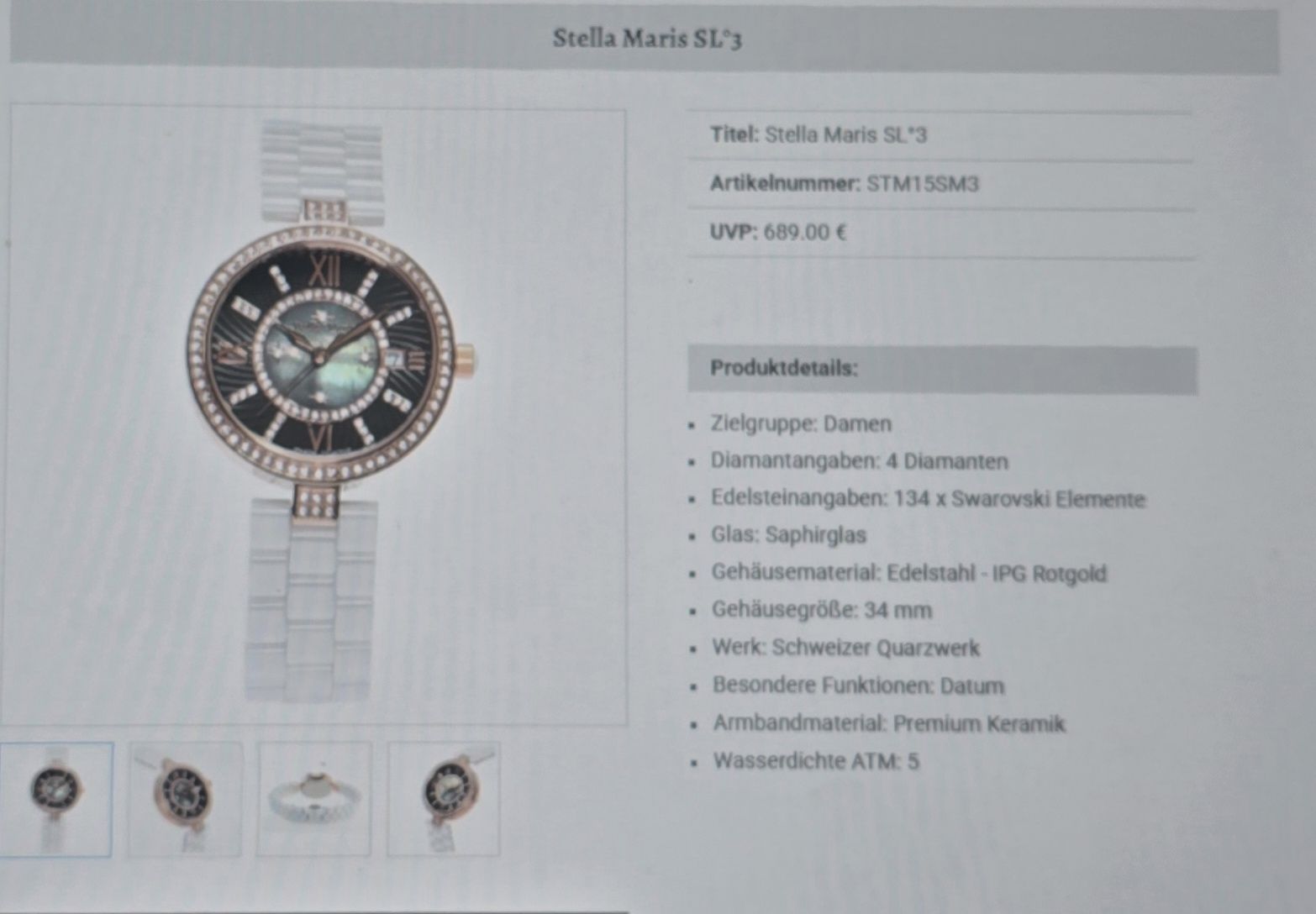 Orologi: STELLA MARIS UHR MIT DIAMANTEN – Nuovo (secondo la descrizione) da Möriken AG venduto da rowyta 7