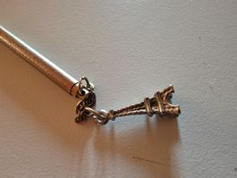 Vintage Eifelturm Schreiber Kugelschreiber 12cm silber farbe