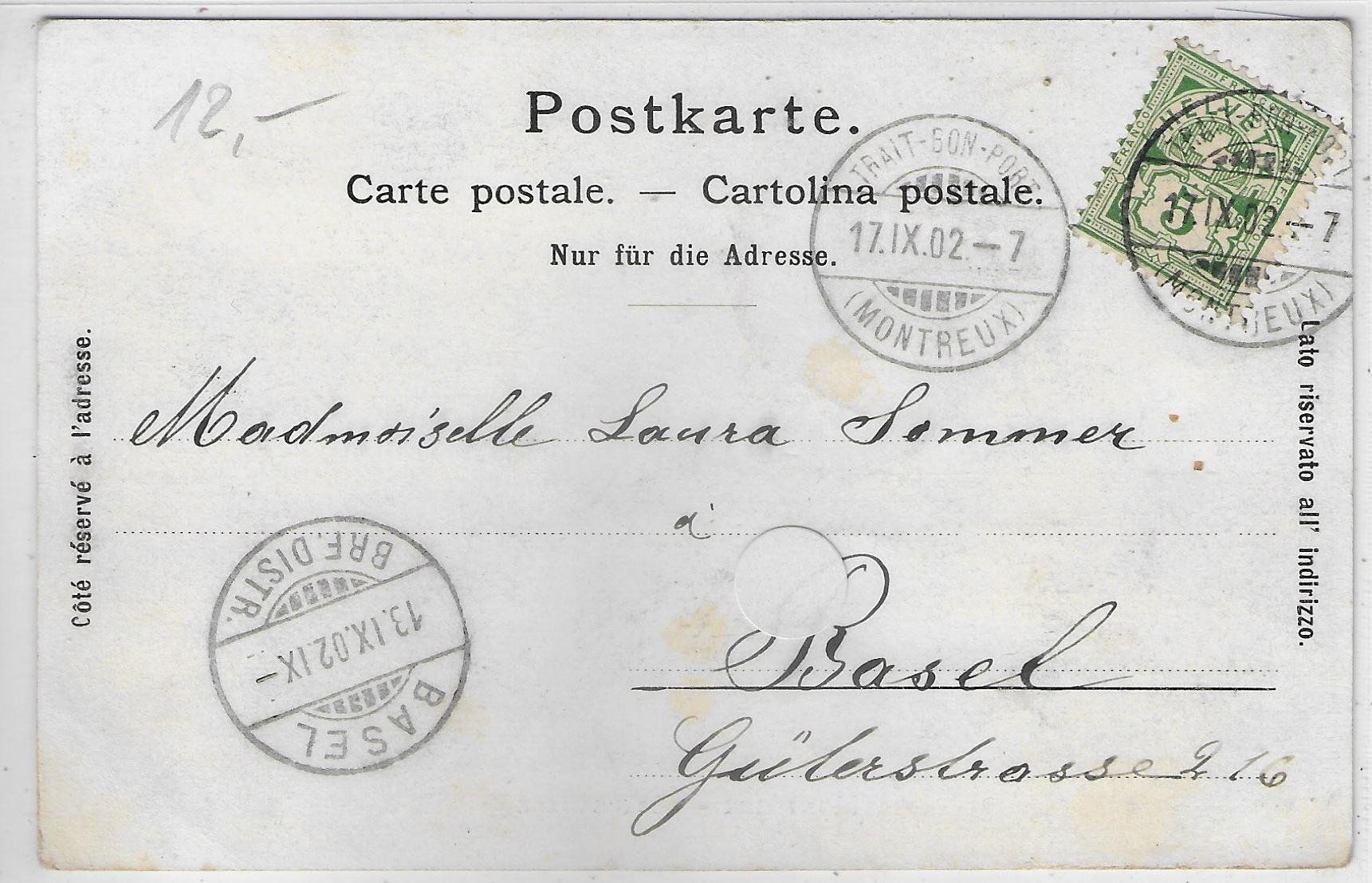 Cartoline postali: Montreux - Debarcadere – Usato da Ettingen venduto da Kartenplanet 1