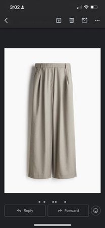 H&M Wide Leg Trousers - Taupe - Size 38