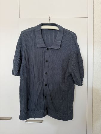Massimo Dutti men's blue knit shirt, L