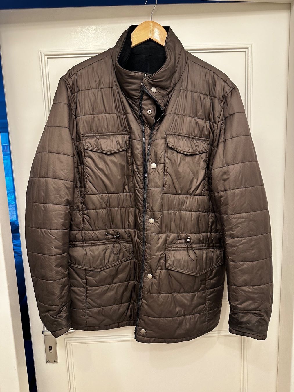 Jacken: Reversible Daim-Lederjacke - Dunkelblau & Aschgrün – Gebraucht aus Geneve von Alpaca_Vicuna 1