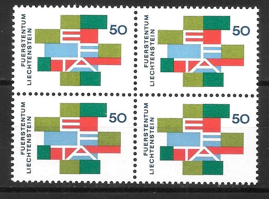 Tutti i francobolli: Liechtenstein Viererblock 420 EFTA ** 28.9.1967 – Nuovo (secondo la descrizione) da Olten venduto da clotaldi