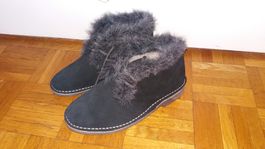 Schwarze Winterboots mit Pelzrand, Gr. 36, Top Zustand!