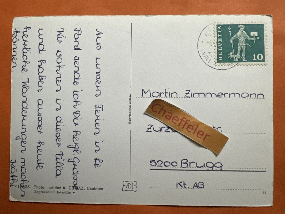 Cartoline postali:  Le Pont. Villa Haute Roche – Usato da Zürich venduto da Chaeffeler 1
