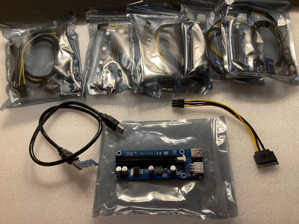 6er Kit Mining Riser VER 006C 6-pin PCIe (Gebraucht) in Wettingen für ...