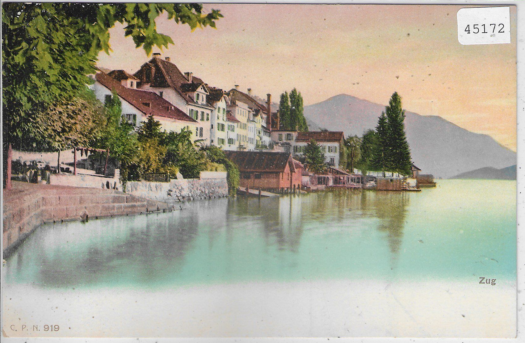 Cartoline postali: Zug - Partie am See - Litho – Usato da Ettingen venduto da Kartenplanet