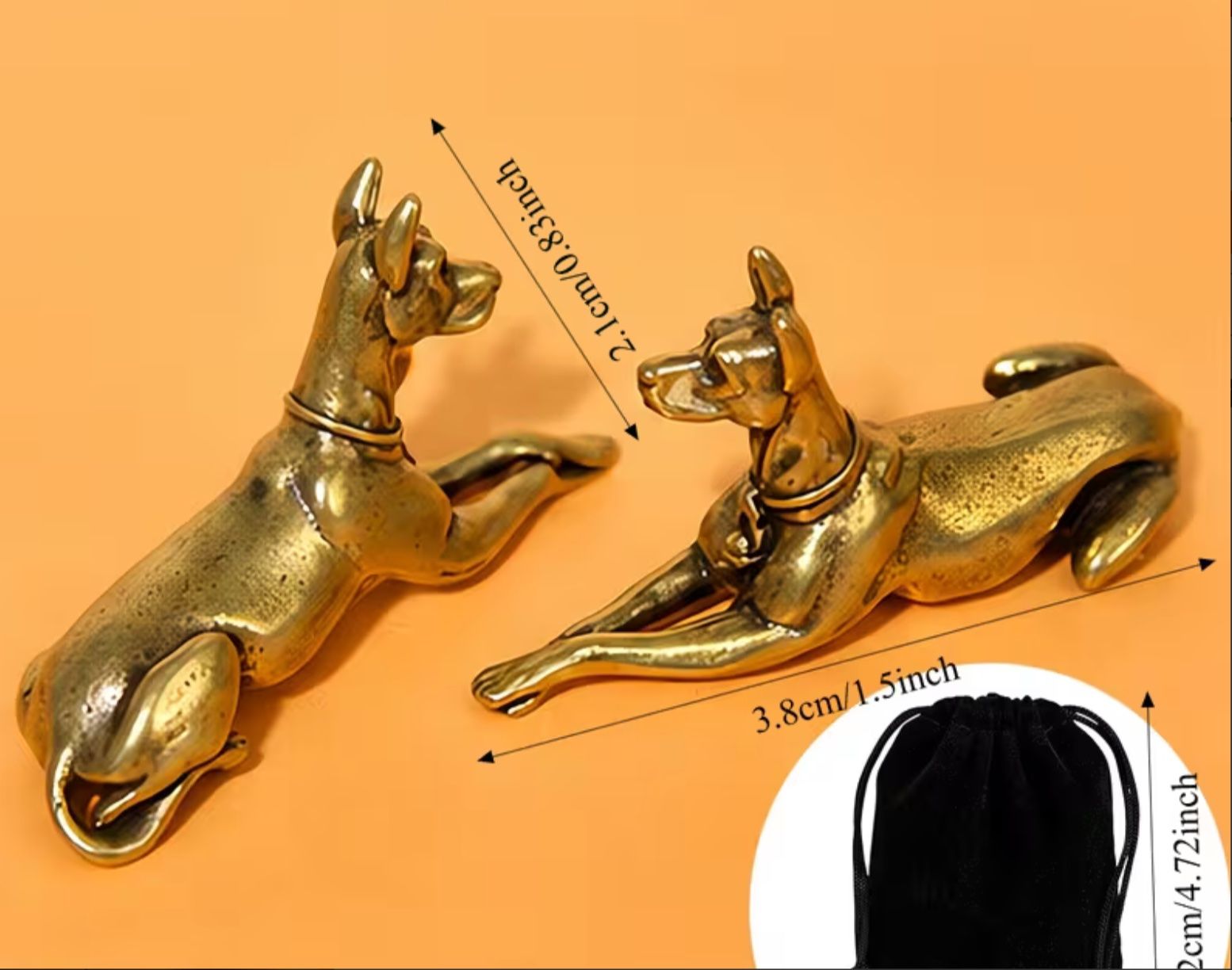 Statuette: Vintage Hund Dobermann aus massivem Messing – Nuovo (secondo la descrizione) da Langenthal venduto da Seelenfreunde 1