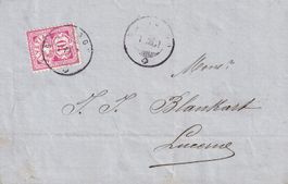 1882: Ziffermuster Nr. 55 (w.P) auf Faltbrief von Brissago.