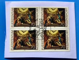 Briefmarken aus Liechtenstein 4 er Block mit Papier 