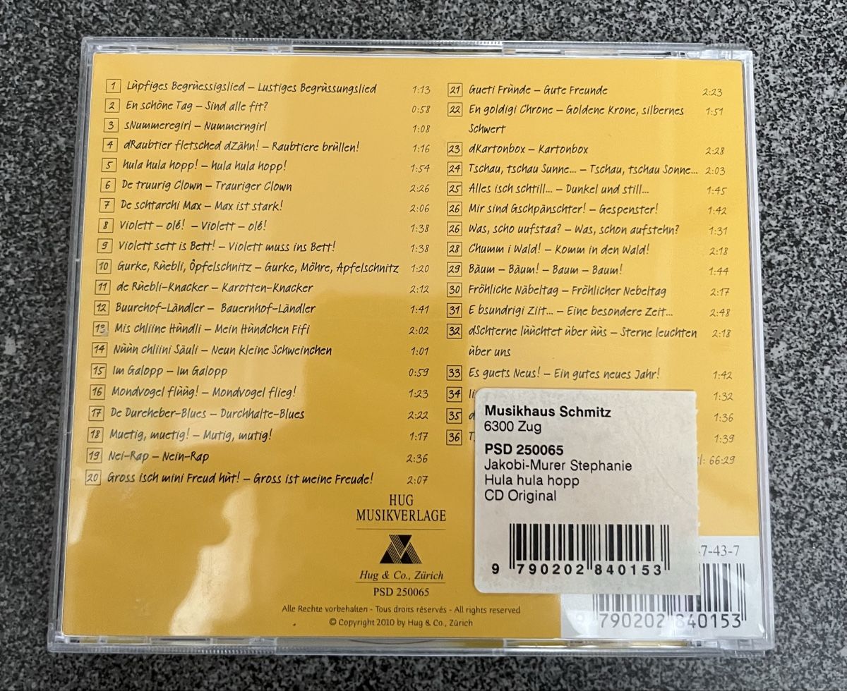 CD: Hula hula hopp! CD auf Schweizerdeutsch – Usato da Hünenberg See venduto da spartakus02 1