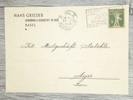 TR13 Carte Postale + Timbre Suisse 1933