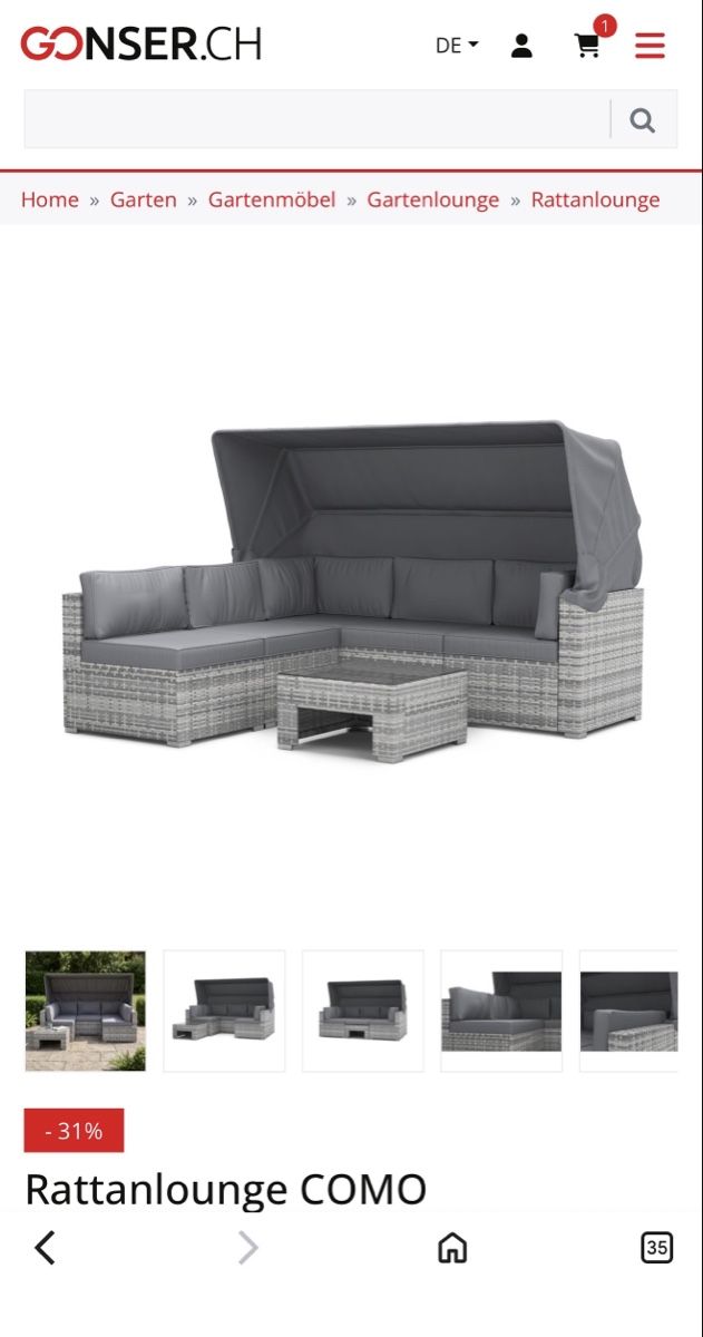Gonser Sofas: Gartenlounge COMO von gonser – Neu (gemäss Beschreibung) aus Wangen an der Aare von Babz79 1