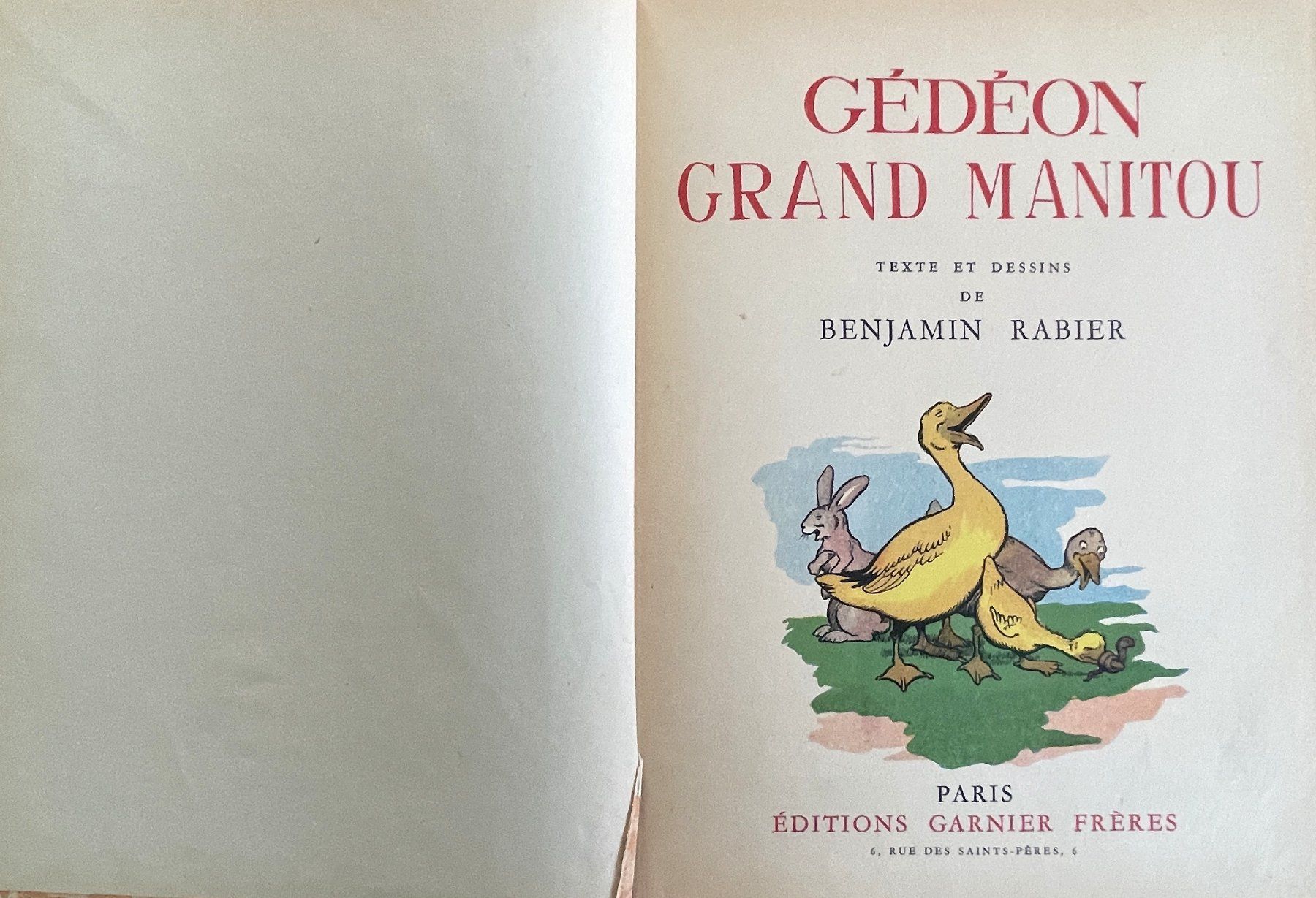 Bücher: Gédéon grand Manitou 1949 - Benjamin Rabier – Gebraucht aus Savagnier von Ne2065 1