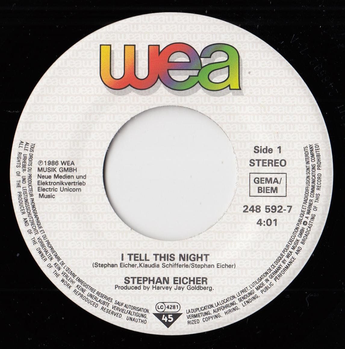 Vinyles: Eicher Stephan Single 1986 – D'occasion à Volketswil par Abcrecords 2
