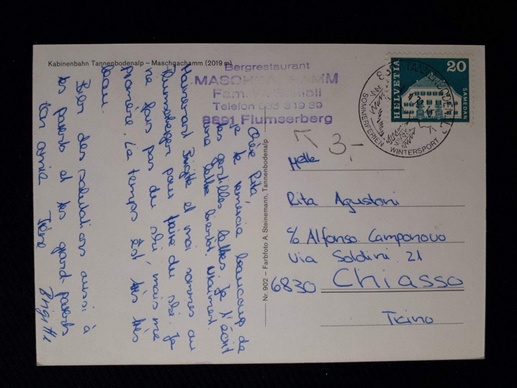 Ansichtskarten: TANNERBODENALP 1972 - KABINENBAHN – Gebraucht aus Ponto Valentino von giorgia06 1
