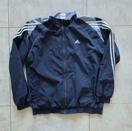 Adidas Trainingsjacke blau grau Grösse XL