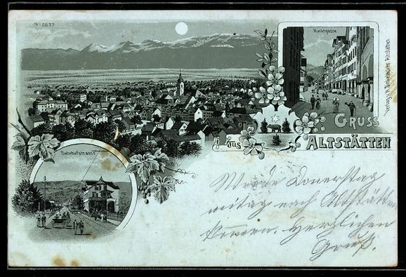 Cartoline postali: Mondschein-Lithographie Altstätten, Bah – Usato da Berlin venduto da bartko-reher