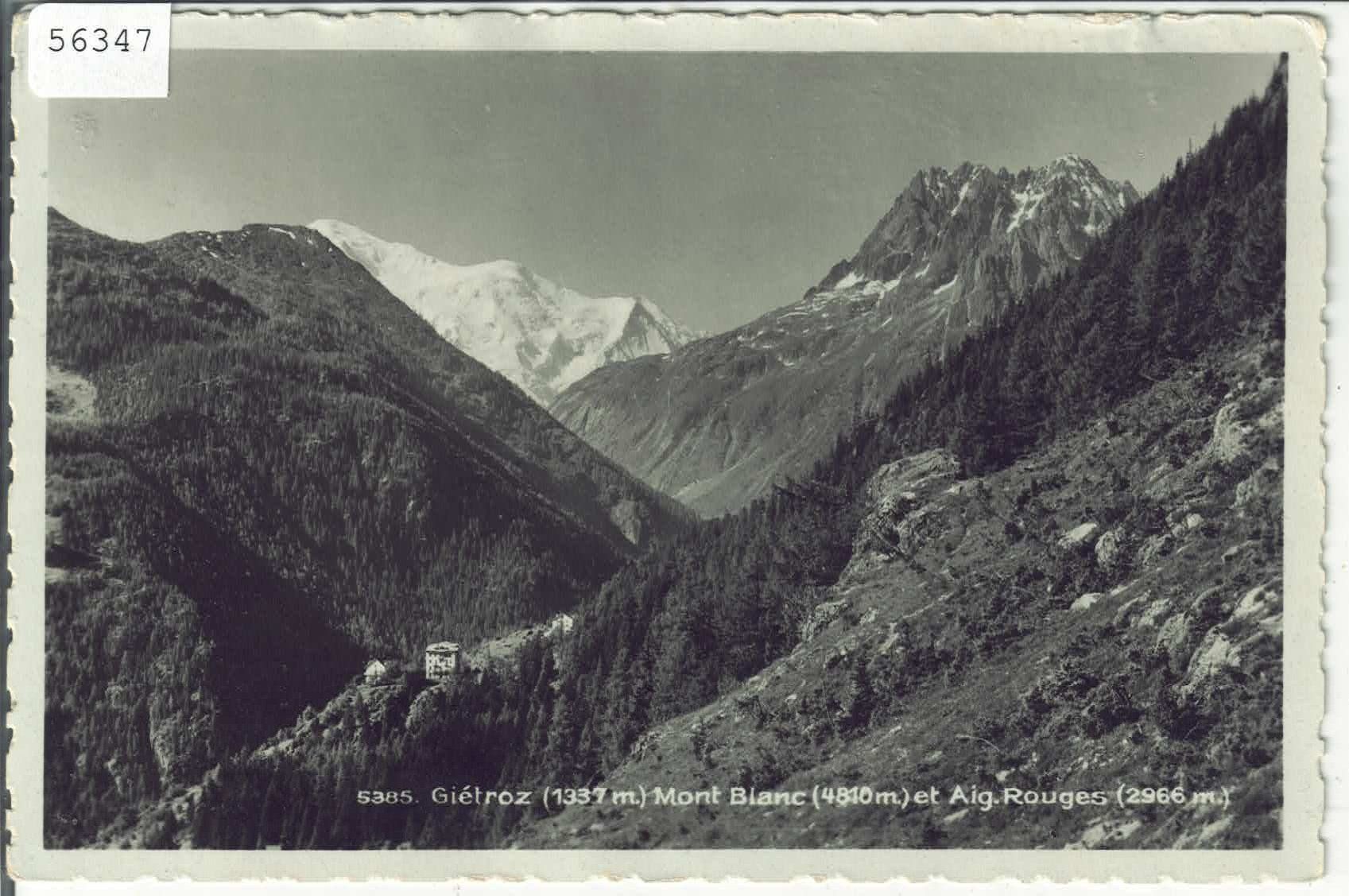 Cartoline postali: Gietroz - Mont Blanc et Aig. Rouges – Usato da Ettingen venduto da Kartenplanet