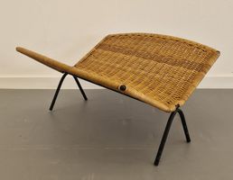 MCM Vintage Design, Zeitungsständer, Rattan, Metall, 1960er